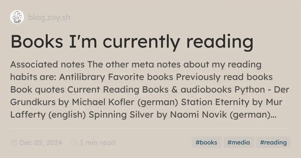 Current Reading Books I'm currently reading