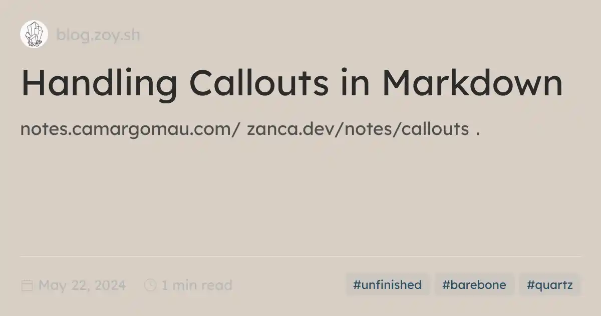 Handling Callouts in Markdown