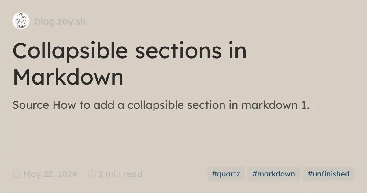 Collapsible sections in Markdown